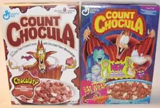 2 Vintage Full Unopened Boxes of Count Chocula Cereal 1991 1997