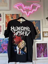 Municipal Waste Anti Trump Walls Of Death Black Metal T-shirt - Medium (M) Maga