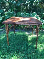 Beautiful Vintage Handmade French Bamboo Table… Rustic