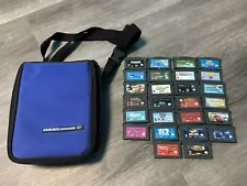 LOT OF 26 GAMEBOY ADVANCE SP GAMES + CARRYING CASE