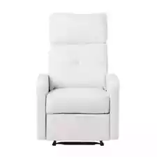 Samedi White Faux Leather Recliner