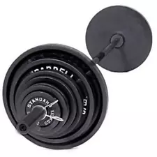 Barbell 300-Lb Cast Iron Olympic Weight Set Includes 7Bar FREE SHIPPING USA ONLY