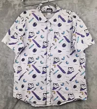 Star Wars Button Shirt Mens Large White Geometric All Over Print Stormtrooper