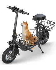 GYROOR C1S 550W Electric Scooter for Pets with Removeable Front And Back Basket