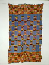 vintage gorgeous African ghana Asante kente clothe silk strips textile 1218