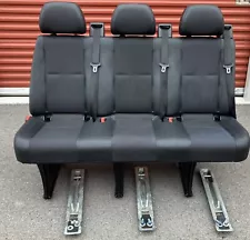 Mercedes Benz Sprinter Van Bench 3-Passenger Seat Black 2007-2018 Leatherette