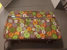 Vintage Suitcase Retro 60's Travel Bag Flower Hippie 18 X 12