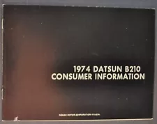 1974 Datsun B-210 Consumer Information Sedan Hatchback Nissan Excellent Original