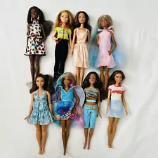 8 Pc Lot Barbie Dolls African American AA Hispanic Asian Multi Cultural Ethnic