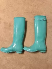 hunter rain boots womens mint/tiffany blue size 8