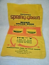 Spring Green Cultivated Mixed Grass Seed- Cloth Seed Bag--Eastern Seed Co..