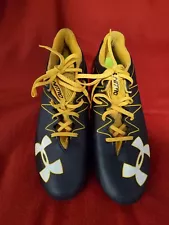 Under Armour Black Yellow Nitro Low MC Cleat Shoes Size 13