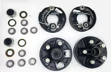 Full Electric Brake kit for 2000# Snowmobile Trailer Axle! 7" drums 5 lug