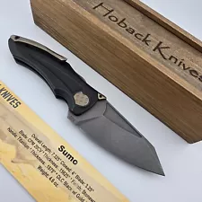 Jake Hoback Sumo Folder 3D Titanium Handles w/ Gold Accents 20CV Stonewash Blade