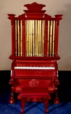 DOLLHOUSE MINIATURE AZTEC PIPE ORGAN WITH BENCH 1" SCAE CHERRY MINT