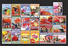 20 North Korea Propaganda Mini Posters - Stickers UNITY NATURE SCIENCE MILITARY