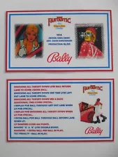 * * 'CAPTAIN FANTASTIC' Bally 1976 Custom Instruction/Apron Cards * * (New)