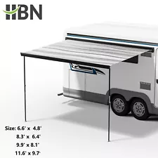 HBN RV Awning Retractable Camper Awning, Black Aluminium, Vehicle Awning For Car