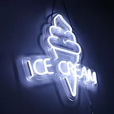 LED Open Sign for Business, LED Neon Signs for Shop Windows and ICE CREAM