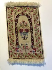 Vintage Miniature Needlepoint Dollhouse Rug /Carpet  8.5" x 5"