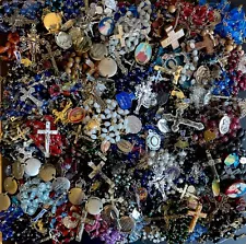 Vintage Broken Rosary 5 LB 10 Oz Lot for Repair Or Parts Medals,Beads,Crucifixes