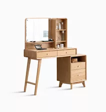 Large Vanity Desk With Mirror Nightstand Storage Shelves For Home Bedroom Sale