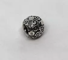 Authentic PANDORA Retired Sterling Silver Charm DOTS & SWIRLS #790161