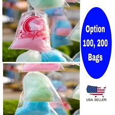 Clear or Printed Clear Cotton Candy Bags with Twist Ties Hanging Bundles