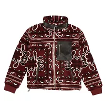 NWT AMIRI Red Printed Bandana Fleece Track Jacket Size M $1190