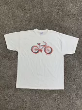 Gildan Schwinn Mountain Bikes T-Shirt XL Short Sleeve Graphic White Red Y2K