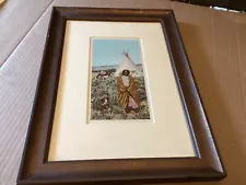 Native American 1902 "A Crow Indian" William Henry Jackson Chromo Estate sale