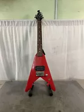 FIRST ACT ME279 Red Mini Flying V Electric Guitar w/ Stand