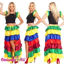 Ladies Spanish Senorita Dancing Costume Flamenco Dancer Fancy Dress Party Outfit