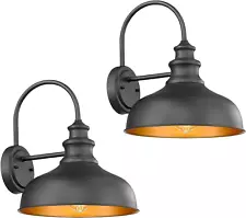 Bestshared Farmhouse Wall Mount Lights, Gooseneck Barn Light, 2 Pack Outdoor for