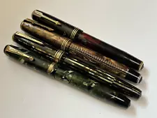 Lot Of 4 Parker Fountain Pens Untested Gold Nibs Trim CT