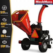 MechMaxx 420cc 15hp Engine Powered 5'' Wood Chipper With Taillight/Towbar P4205