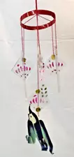 Vintage Original Handpainted Japanese Glass Wind Chime