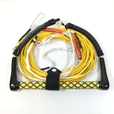 Airhead Yellow Black 4 Sections Dyneema Flat Line Wakeboard Rope