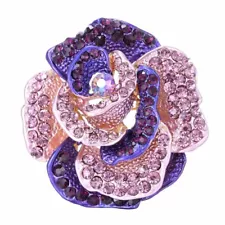 Flower Rhinestone Crystal Enamel Bouquet Plant Brooch Pin Women Gift Wholesale