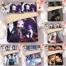 Demon Slayer Anime 3PCS Bedding Sets Duvet Covers Comforter Cover Pillowcases