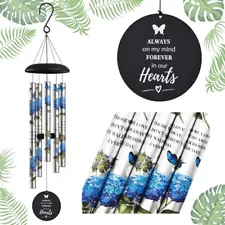 Hydrangea Wind Chimes For Outside, Sympathy Wind Chimes Memorial Gift, Loved One