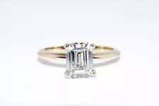 $9,200 14K GOLD 1.12CT IGI CERT. EMERALD CUT LAB GROWN DIAMOND SOLITAIRE RING