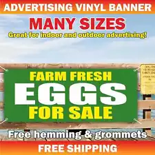 FARM FRESH EGGS FOR SALE Advertising Banner Vinyl Mesh Sign Chickens Farmers