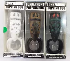 Lunkerhunt POPPING BUG TOPWATER Bait-FISHING LURE - 3 different colors-see photo