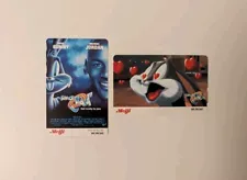 2 Space Jam Meiji Telephone Cards, Japanese Michael Jordan, Bugs, NOT FOR SALE