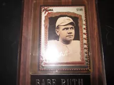 BABE RUTH TRADING CARD ON WOODEN PLAQUE $160