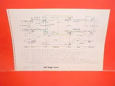 1961 DODGE LANCER 170 770 HARDTOP COUPE SEDAN WAGON FRAME DIMENSION CHART