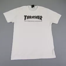 Thrasher Shirt Mens Large White Skateboard Magazine Skateboarding Skater Tee ^