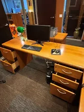 Wooden Executive Desk with Drawers