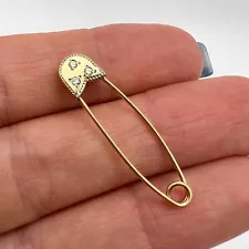 for sale here we have Vintage Rose Gold 585 14k Women's Jewelry Safety Pin Broo